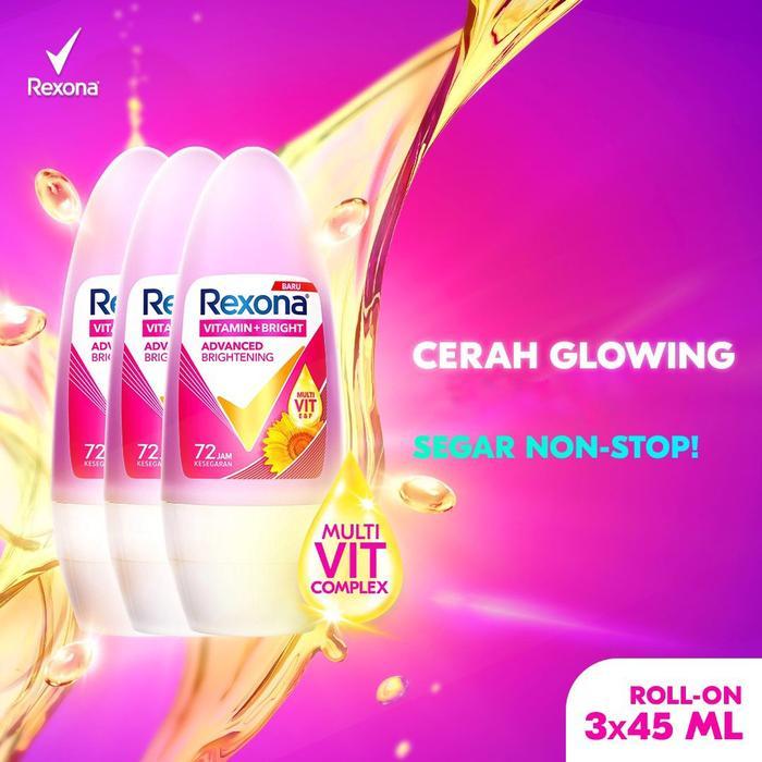 i0cc- Rexona Deodorant Deo Roll On Advanced Brightening 45Ml Isi 3