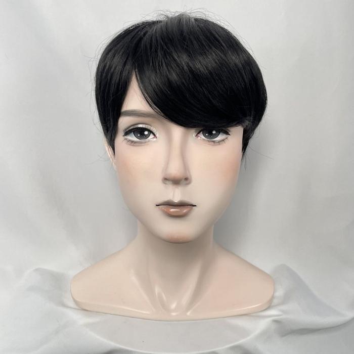 Rambut Wig Pria Pendek Wig Pendek Pria Rambut Palsu Cowok Keren