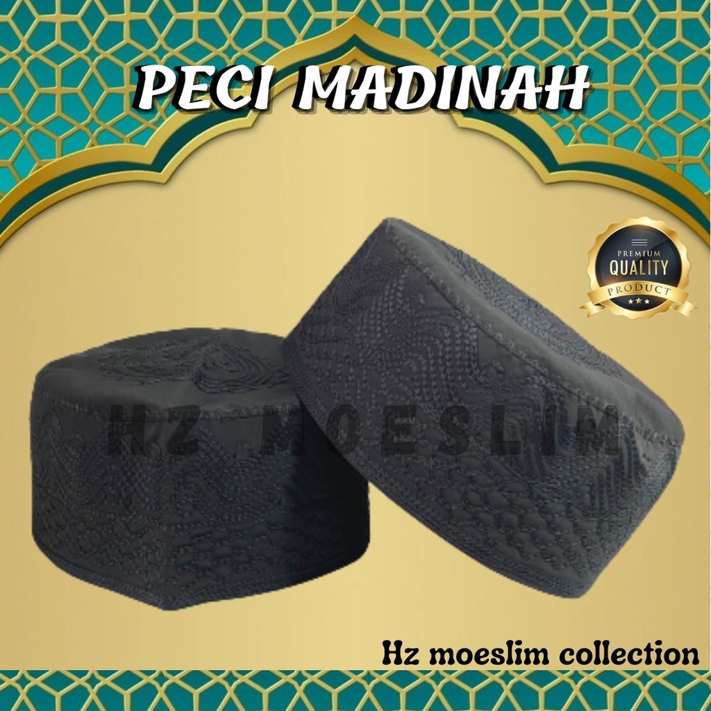 Peci Madinah/Peci Haji Peci Polos Putih&Hitam Peci Oleh oleh Haji - TERMURAH (BISA COD)