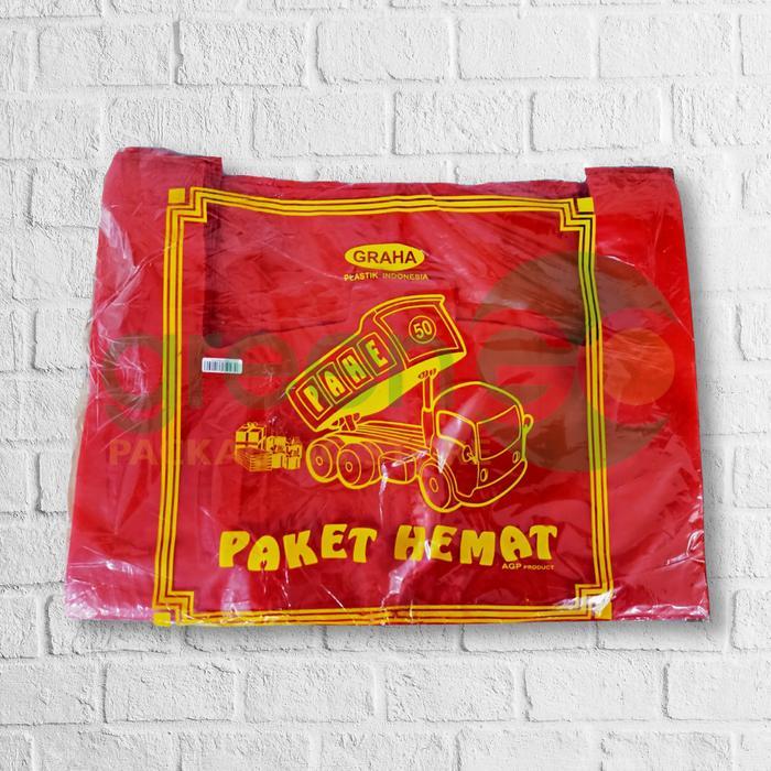 beb6- Plastik Hd Merah 50Cm Ukuran Jumbo Pahe Kantong Kresek Warna Besar
