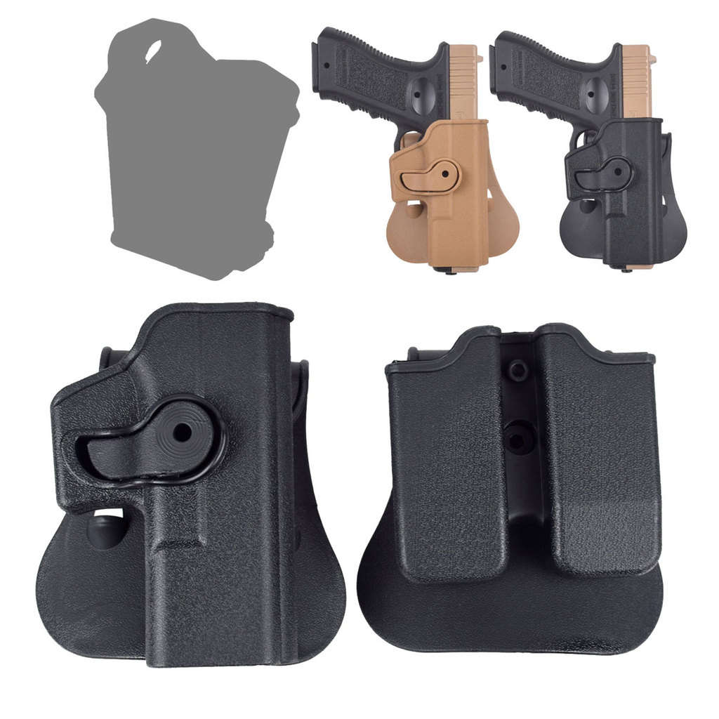 Tactical Outdoor Gun Holster For 17 19 Magazine Speed Pouch Shooting 9Mm Loader Colt 1911 M92 Imi