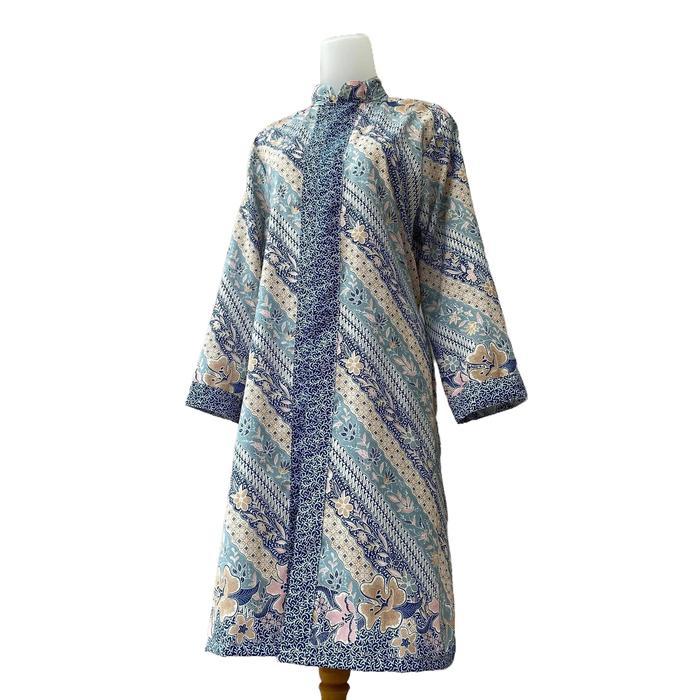 olfc- Raniya Tunik Atasan Wanita Katun Bordir Bolong Batik Variasi Tali Samping Kancing