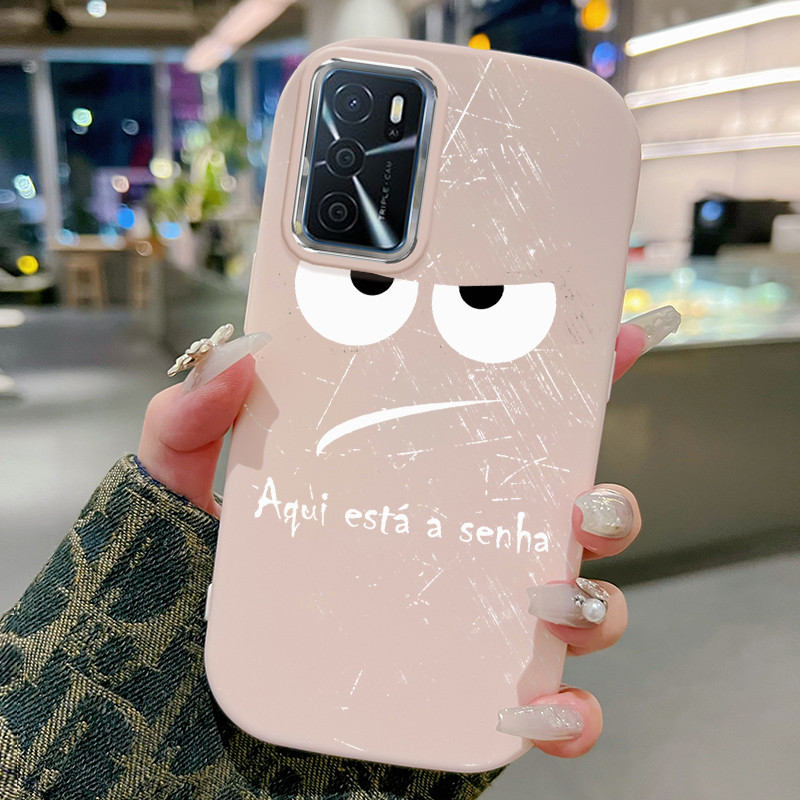 Casing Hp Untuk OPPO A16 A16s A54s Case kehilangan kata-kata emoji Kesing Jelly Cesing bulat gemuk K