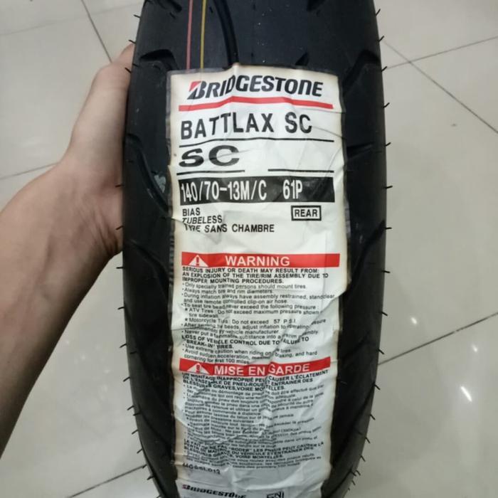 BAN LUAR BATTLAX BRIDGESTONE SC UKURAN 140/70-13 NMAX