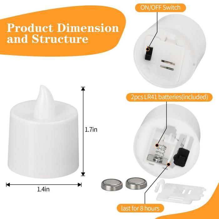 TERLARIS 24/50Pcs Lilin LED Mini Aesthetic Lilin Baterai Candle Light Lilin Elektrik Kecil