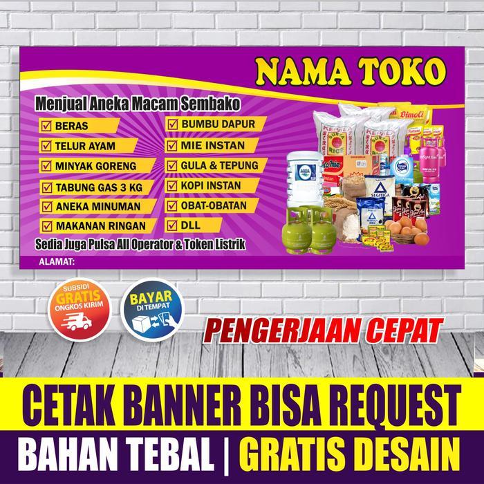 Spanduk Toko Sembako / banner toko kelontong bisa request