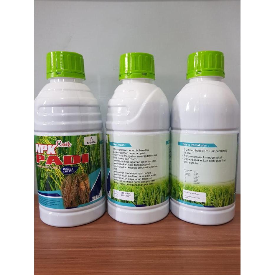 NPK Cair Padi 1 Liter Pupuk Padi Terbaik NPK Padi ANDAFA NPK Formulasi Khusus Padi Pupuk Daun Cair