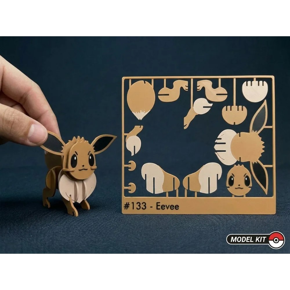 Mainan Pokemon Kit Card Bongkar Pasang puzzle Eevee