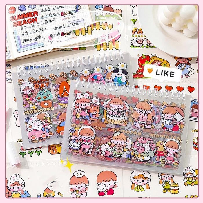 Stiker Gadis handbook coil stiker buku DIY/PET 50 lembar Gambar Stiker tidak berulang/Lembar Sticker