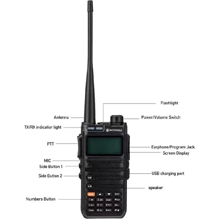 Everystr- Ht Motorola X9 Walkie Talkie Jarak Jauh 10Km Uhf/Vhf Kekuatan Tinggi 1
