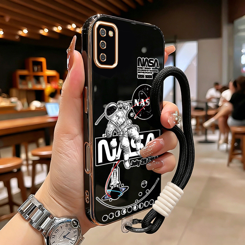 Casing HP Untuk Samsung Galaxy A02s M02s A03 A03s F02s A03 Core Case NASA's handsome astronaut Kasin