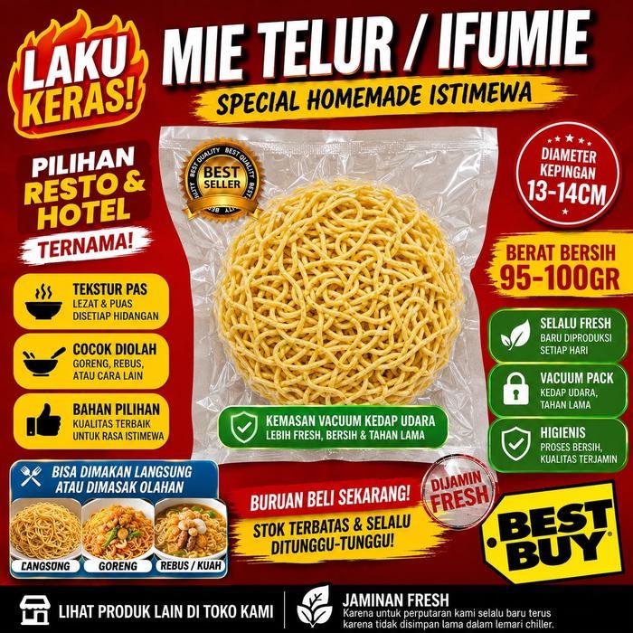 Hot Sale Mie Telor / Mie Telur / Ifu Mie / Mie Kering Spesial 50 Pcs