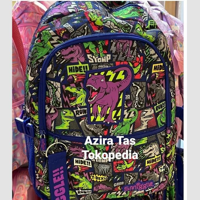 Backpack Smiggle Original Dino Bright - Tas Smiggle Dinosaurus