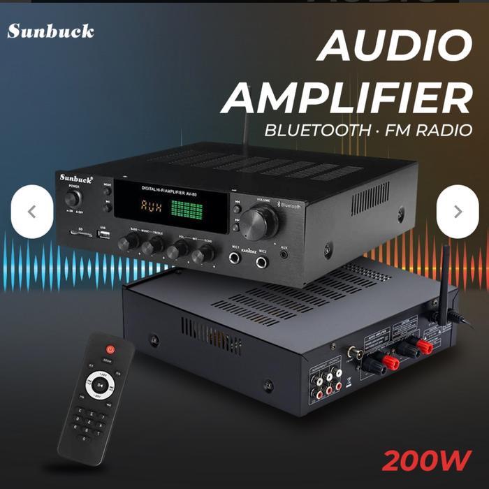 Amplifier Bluetooh Usb Amplifier Sunbuck Av-80 Top suara