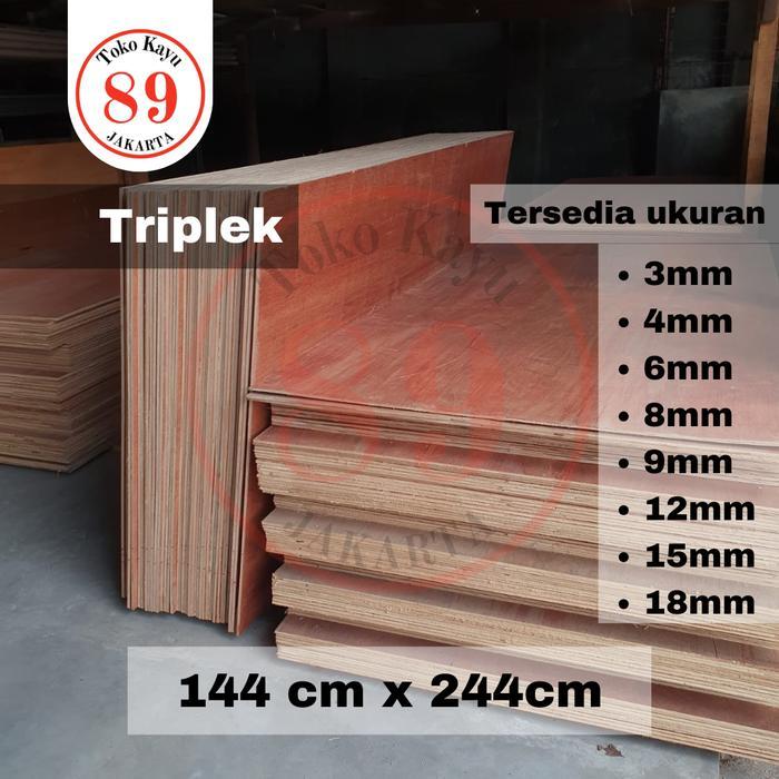 Ready Stock Triplek 122X244Cm - Tebal 3Mm / 4Mm / 6Mm / 8Mm / 9Mm / 12Mm / 15Mm / 18Mm / Triplek Cor