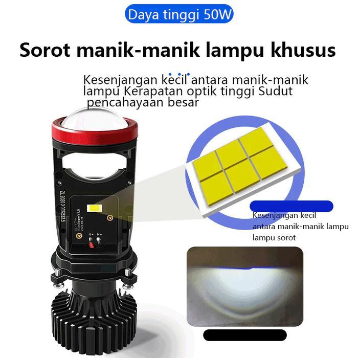 Official Mini Projie Y7D Lampu Led Mobil Dan Motor H4 /Biled/ Mini Pjector Projie Y7D Super Bright