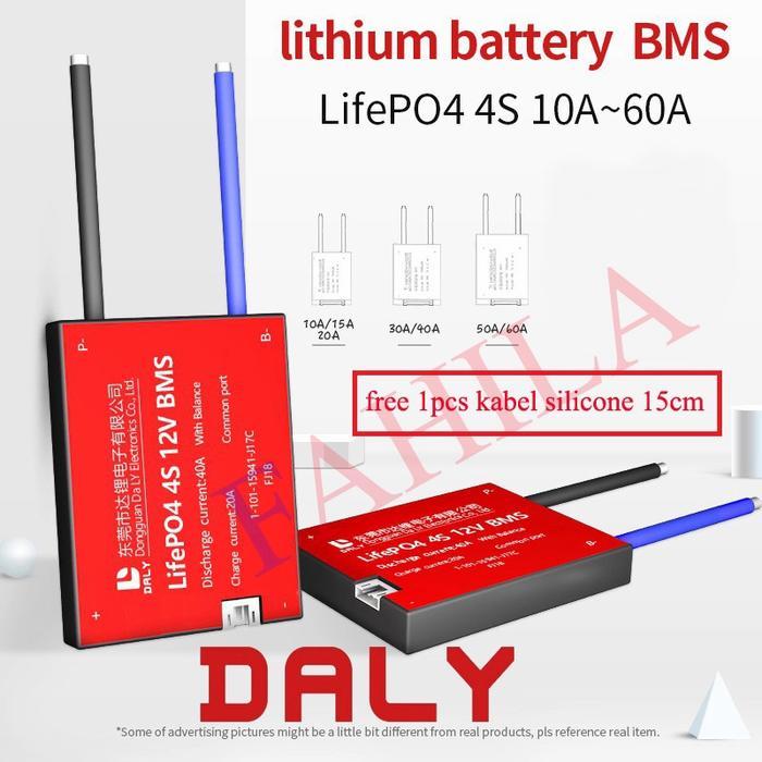 Bms Lifepo4 4S 10A 20A 40A 60A Bms Daly 4S 12V Lifepo4 Lithium