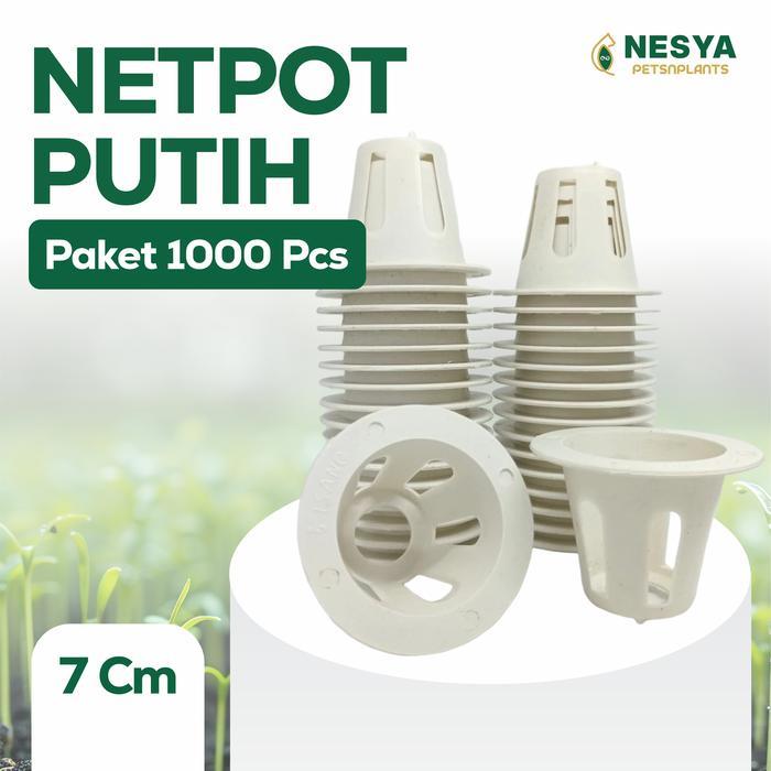 Paket 1000Pcs Netpot 7cm Tinggi Putih Diameter 5cm Tebal - Netpot 7 Cm Hidroponik Grosir Murah
