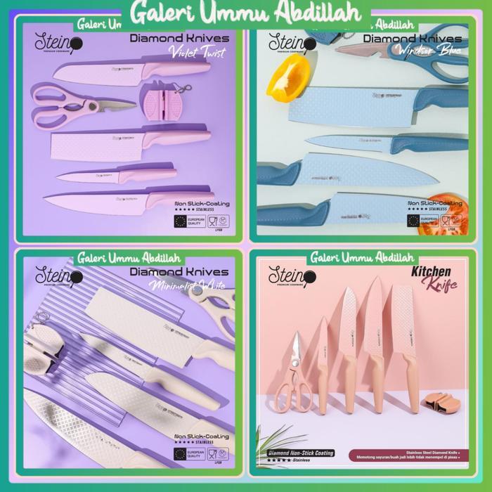 Official Stein Cookware Pisau Diamond Knives Set 6 In 1 Original