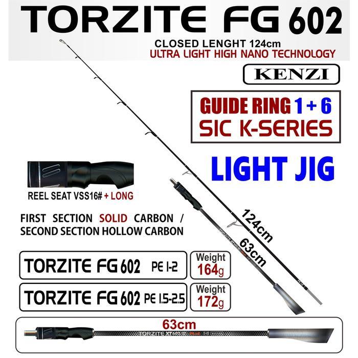 KENZI Rod Pancing Torzite FG Light Jig 602 Joran