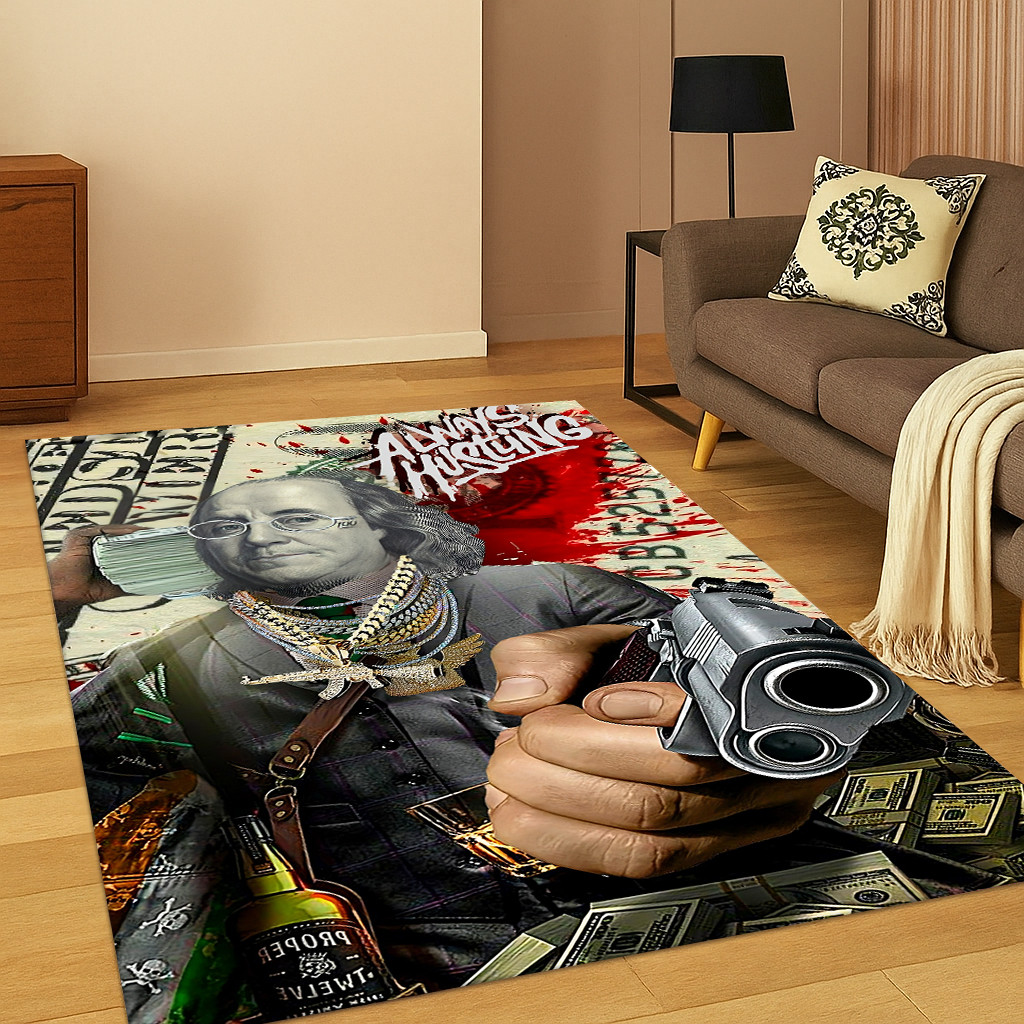 3D Dolar As Euro Pound Uang Ilusi Karpet Karpet untuk Ruang Tamu Sofa Rumah Kamar Tidur Dapur Keset 