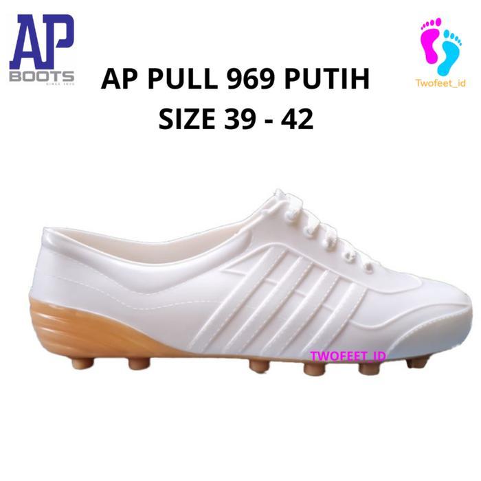 Promo Sepatu Karet Ap Boots Multi Fungsi - Ap Bola 969 Putih Dan Hitam - Ap Bola 969 Putih Dan Hitam