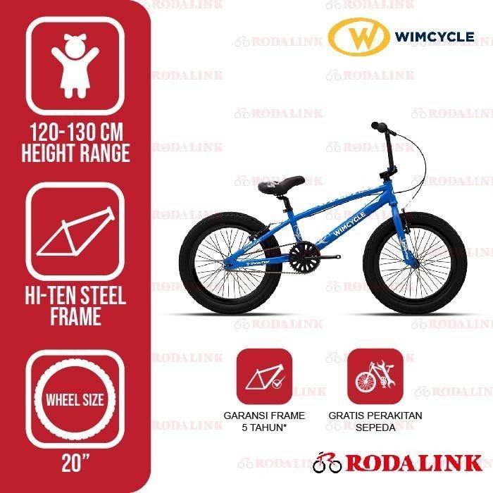 Wimcycle Sepeda Anak BMX 20" Thrasher - blue