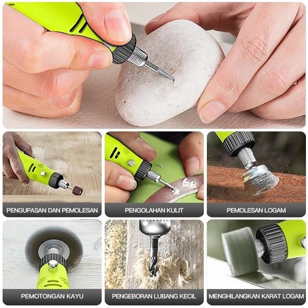 CodZper Bor Mini Drill Grinder Mini Grinda Bor Listrik Penghalus-Alat Gerinda Zp007