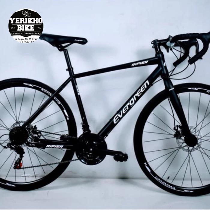 Sepeda Balap Roadbike 700c Evergreen Rapier Steel Discbrake - Hitam
