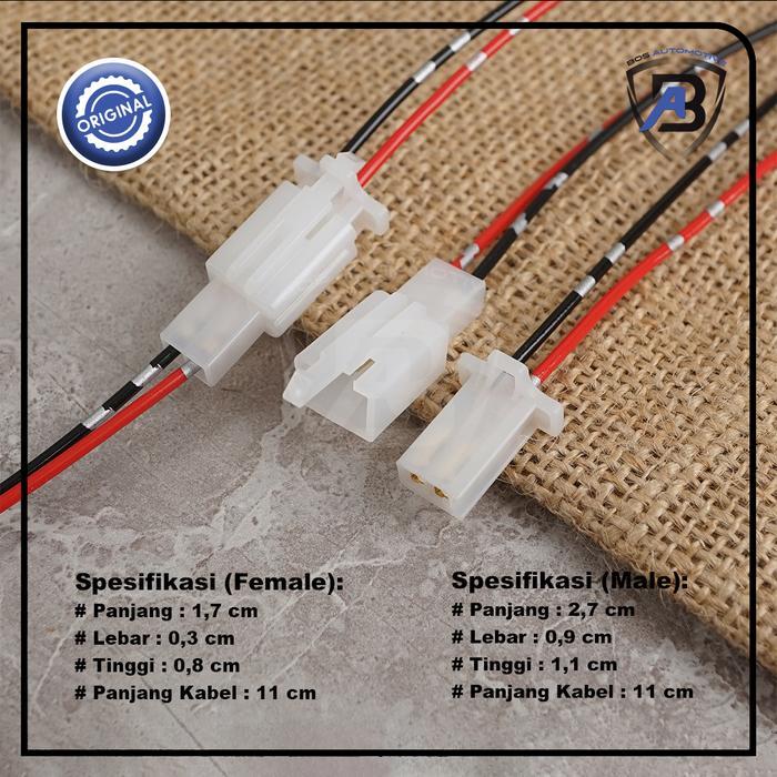 Soket Sambung 2 Pin Kecil/Mini Socket Kabel Konektor Mobil Motor 1 Set