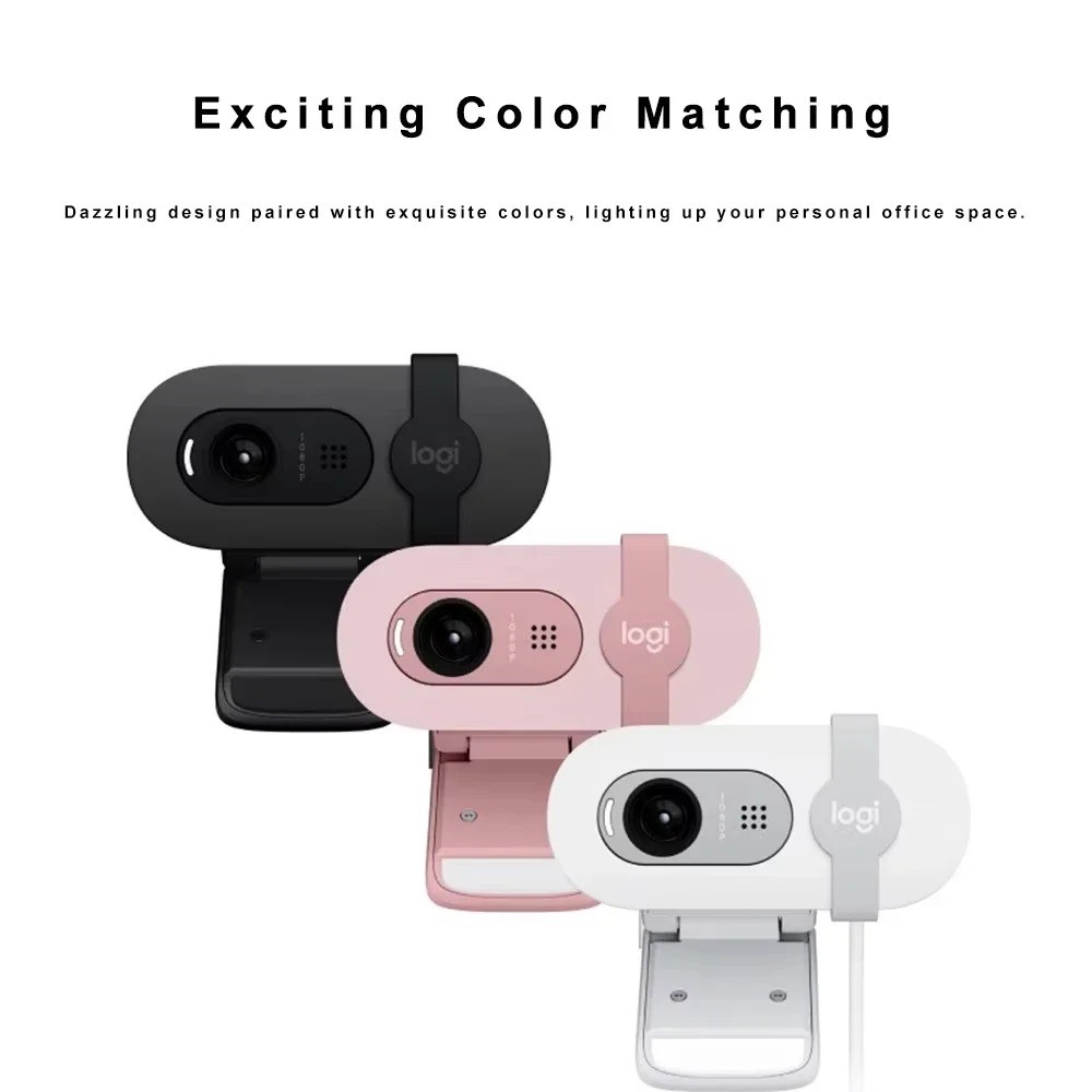 Logitech Brio 90 HD 1080p Webcam, Built-in Microphone Privacy Lens Cover, USB-A Plug & Play for Live