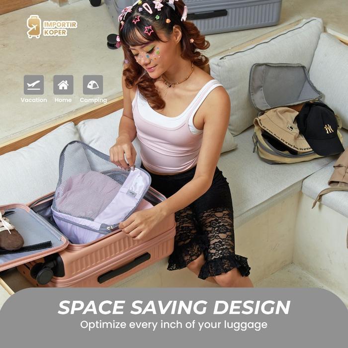Joshee Packing Cubes 3 Set Expandable Lightweight Travel Organizer Luggage Suitcase