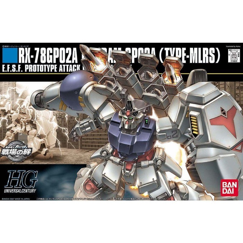 In Stock Original Bandai HGUC Gundam No.075 1/144 RX-78GP02A Gundam GP02A MLRS Type Model Kit Anime