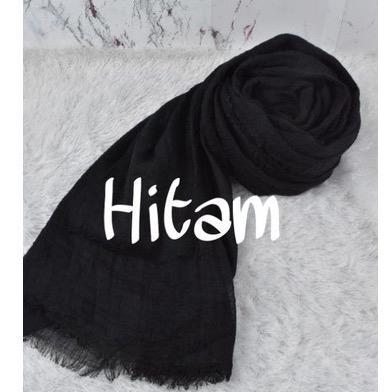 Pashmina Crinkle Rawis / Jilbab Pashmina Airflow - Crinkle-hitam