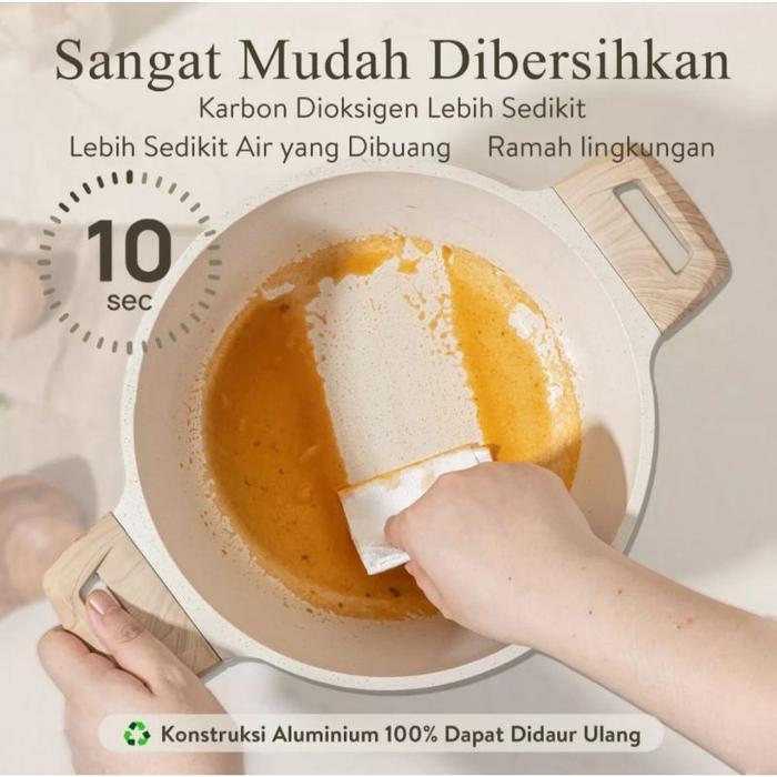 7Pcs Set Putih Granit Antilengket Peralatan Masak #Gratisongkir