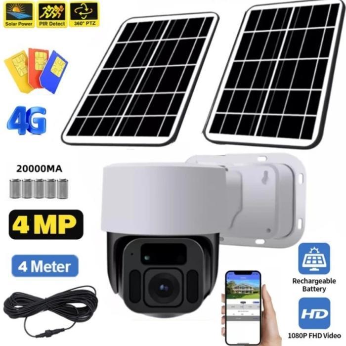 Wistino Kamera CCTV WIFI Cell Solar Panel Surya Outdoor - 4MP 2SolarPanel, Tanpa MicroSD