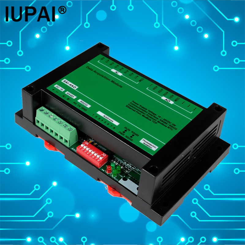 8AI-4AO 8-CHANNEL ANALOG INPUT 4 CHANNEL ANALOG OUTPUT MODBUS RTU MODULE SUPPORTS PLC EXTENDED BOARD