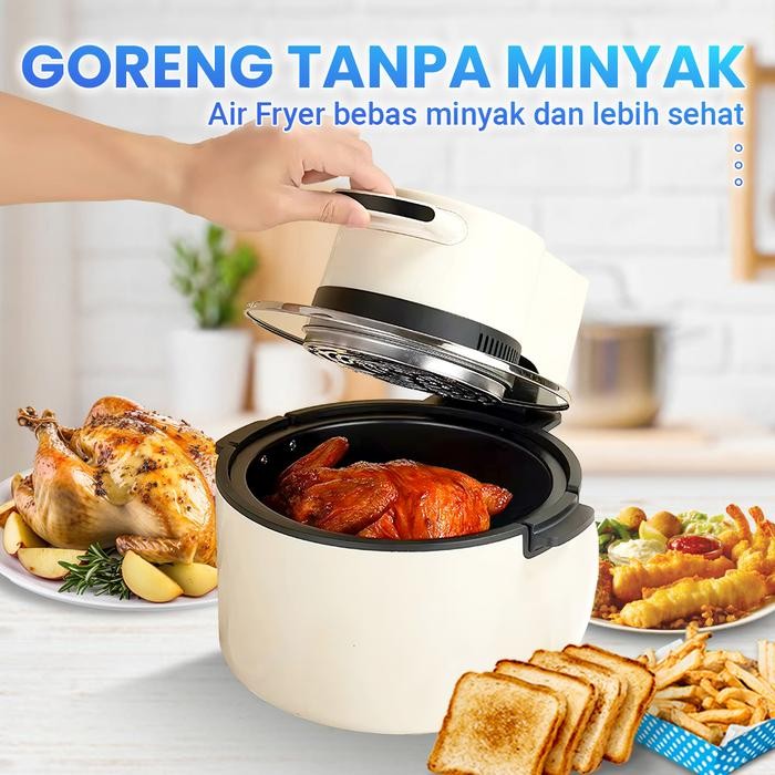 Finito Air Fryer 4 Liter Tutup Kaca Bening Mesin Penggorengan Tanpa Minyak Low Watt Ramah Lingkungan
