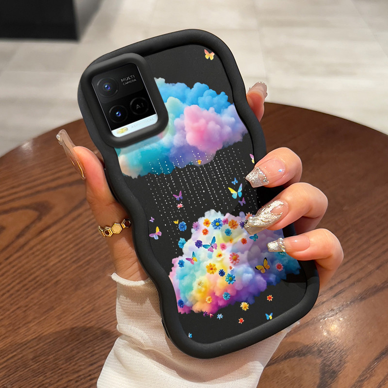 Casing Untuk VIVO Y21 Y21s Y21t Y21e Y21a Y33t Y33s Y21G Case Casing Awan Pelangi pola Kesing HP Ces
