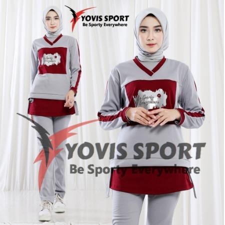 ow1p- Setelan Sablon Jogger Wanita Muslim By Yovis Sport