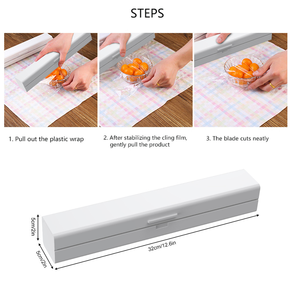 Plastic Cling Film Cutter Cling Wrap Dispenser Reusable Food Cling Wrap Tin Aluminum Foil Dispenser 
