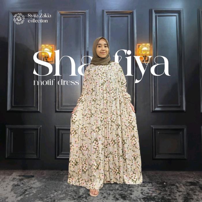New SyifaZakia-Motif Shafia Maxi Dress Bahan Rayon Premium Kancing Muslimah By SyifaZakia Gamis
