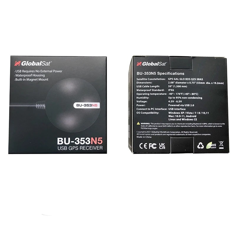 Waterproof BU-353N5 replace BU-353S4/BU353S4 GlobalSat GPS Receiver Cable GPS with USB interferface