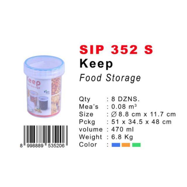 Toples Kecil Shinpo Nest 352S Kapasitas 470ML Toples Jar Plastik Kedap Murah Tebal Tempat Penyimpana