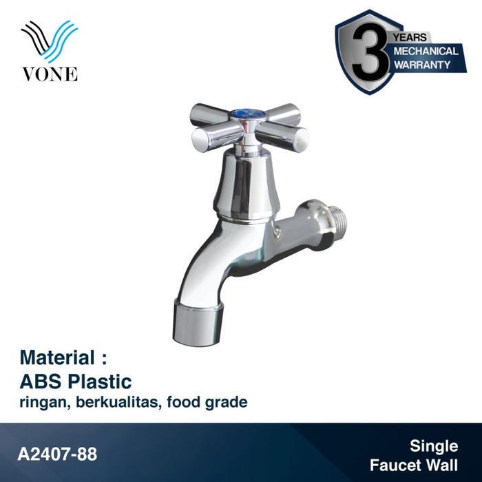 Onda Plumbing - Vone Kran Air Tembok Keran Taman Kamar Mandi Bak Plastik Abs Chrome A2407