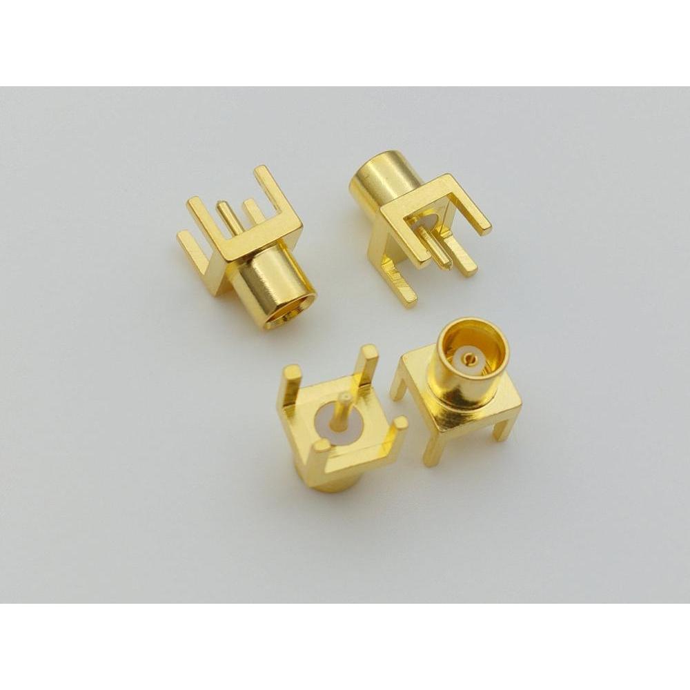 STOK TERBATAS  100PCS-500pcs 50ohm MCX female straight Socket RF COAXIAL PCB mount ADAPTER TSROQ HOT