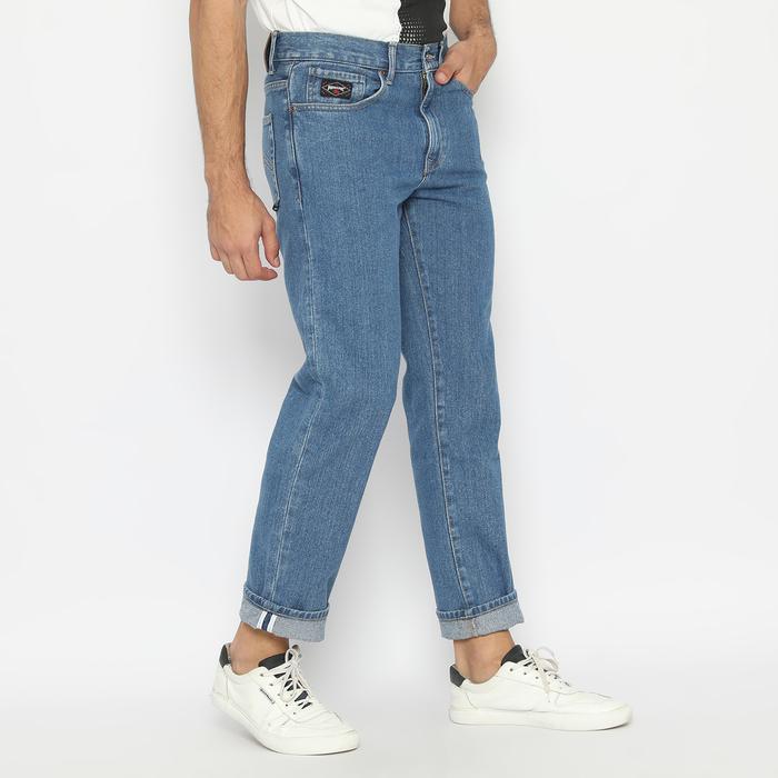 awvn- Papperdine 307 Indigo Loose Fit Selvedge Celana Panjang Jeans Pria