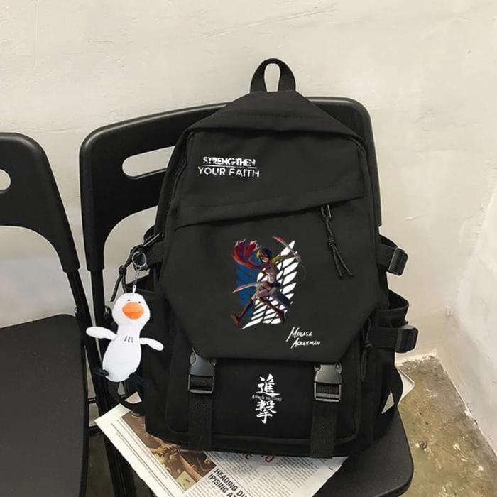 zzaj- Tas Punggung Nilon Anime Aot Tas Sekolah Pelajar Anak Perempuan Laki-Laki Imut Tas