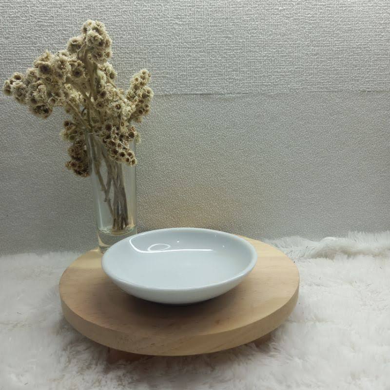 Piring Sambal Bulat Kecil Keramik Porselen Putih Polos Awet Kuat Murah Tebal Diameter 7CM Pisin Porc