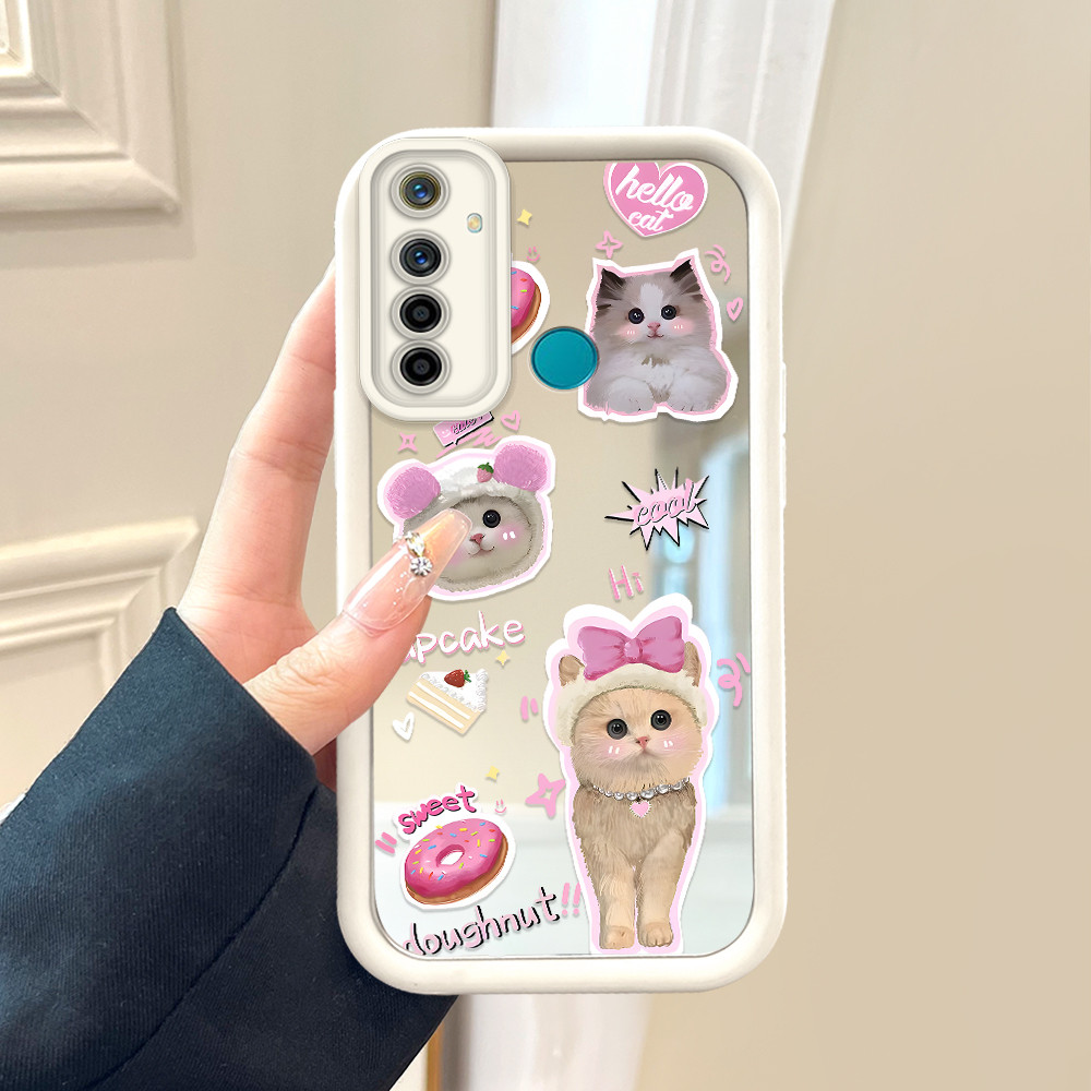 Casing Hp Untuk Realme 5 5i 5S 6i Phone Case Cesing Soft Cover Cute Cat 1010 Mode Mirror Kesing JZ C